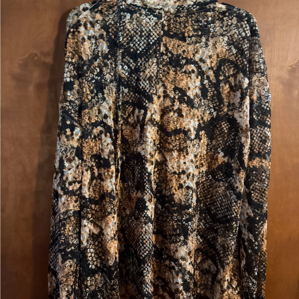 FREE PEOPLE Movement by Free People Animal Print Blouse - Black and Tan